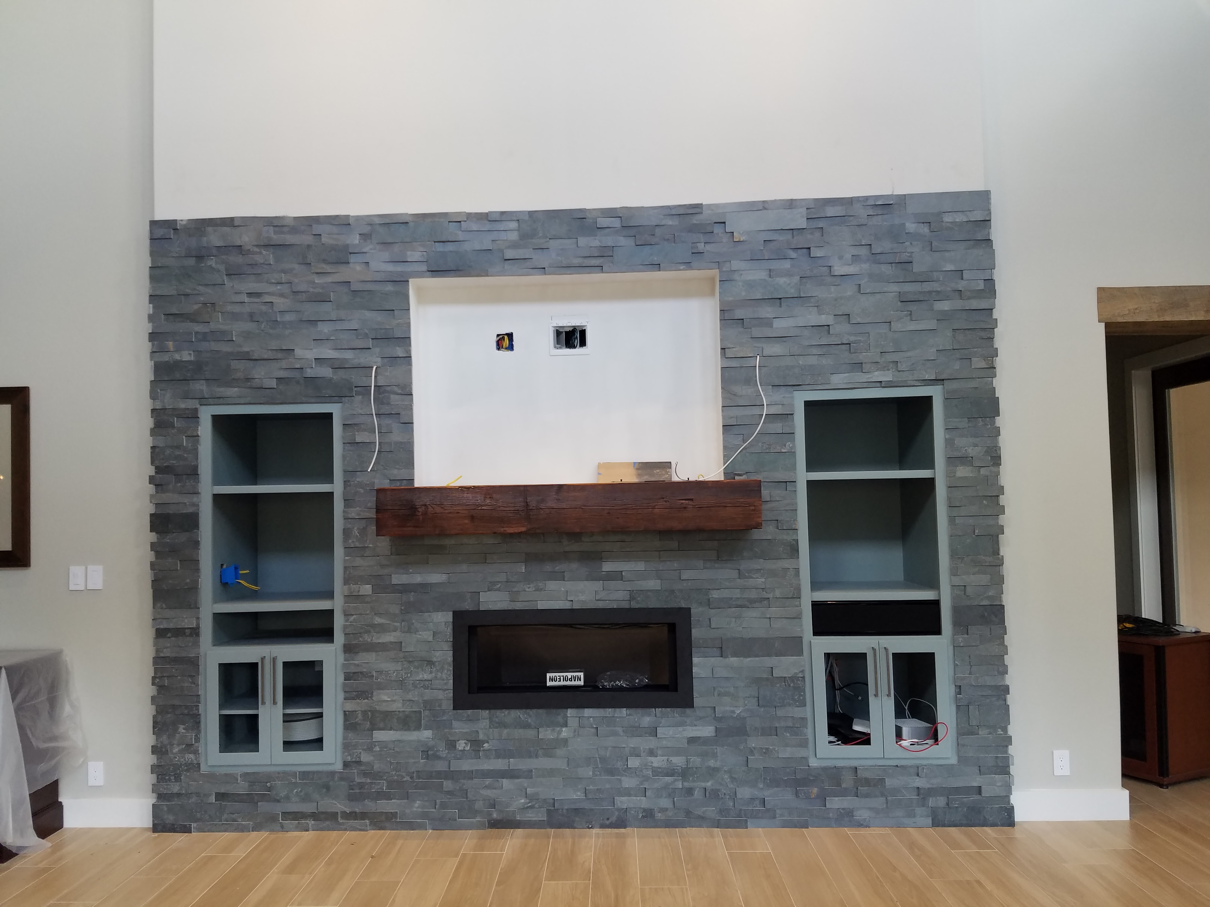 Grey Bricks Attached To The Wall